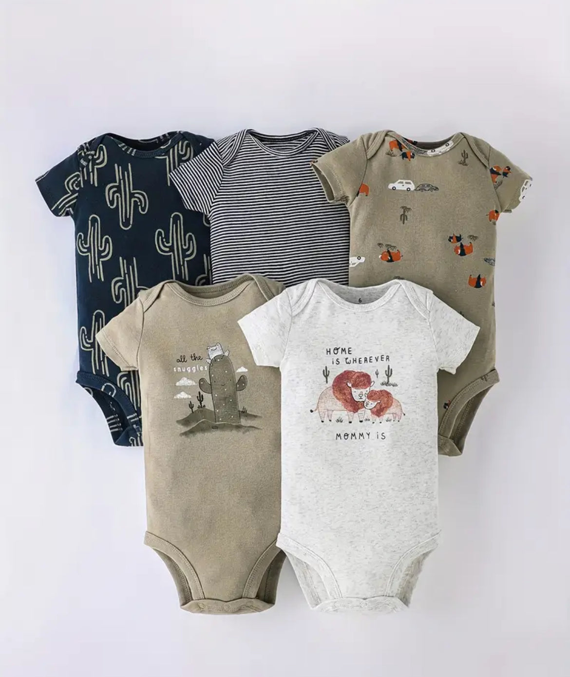Lot de 5 Body Bébé garçon – Coton Doux & Confort Naturel (PRÉCOMMANDE)