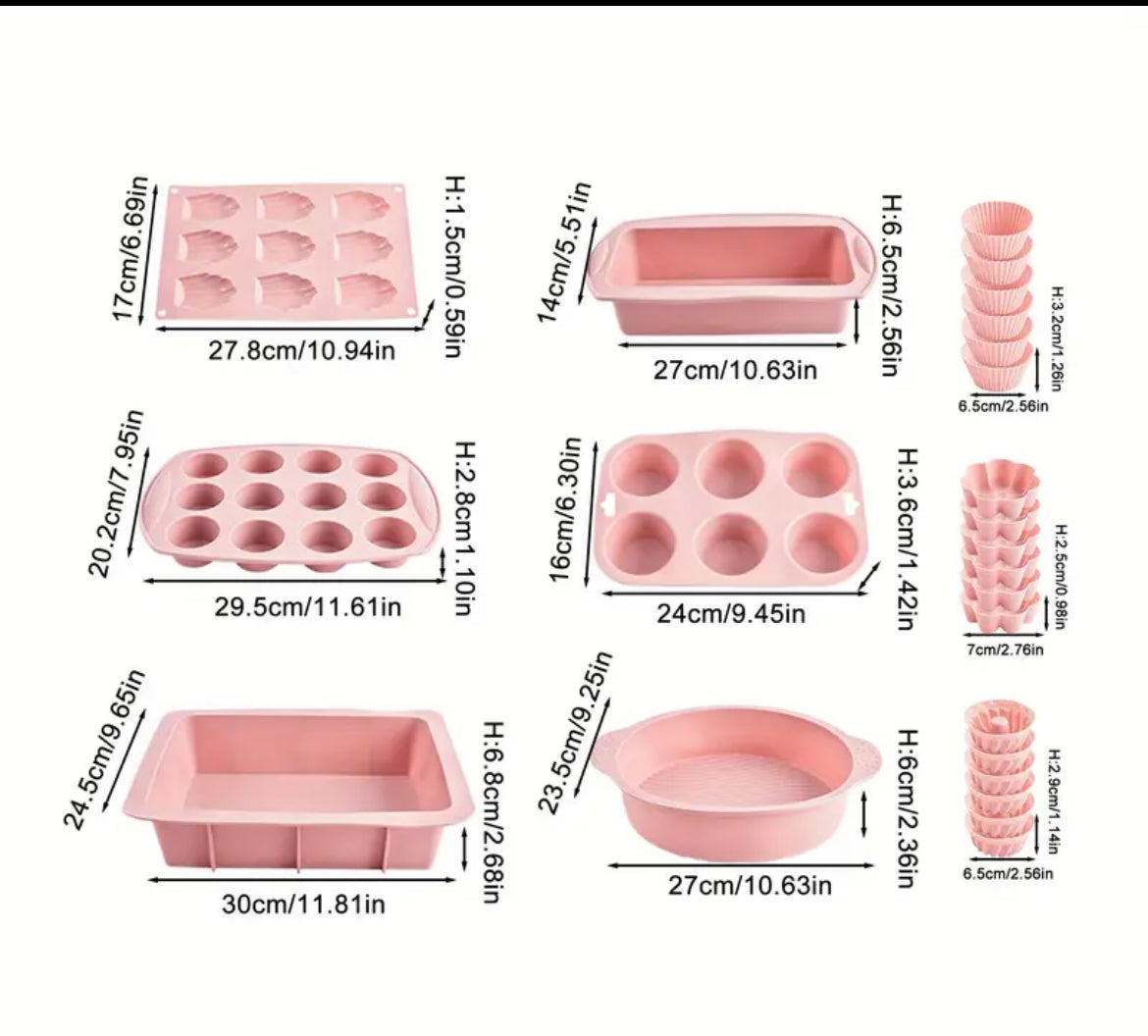 🍰 Set de Moules en Silicone – 24 pièces pour pâtisserie