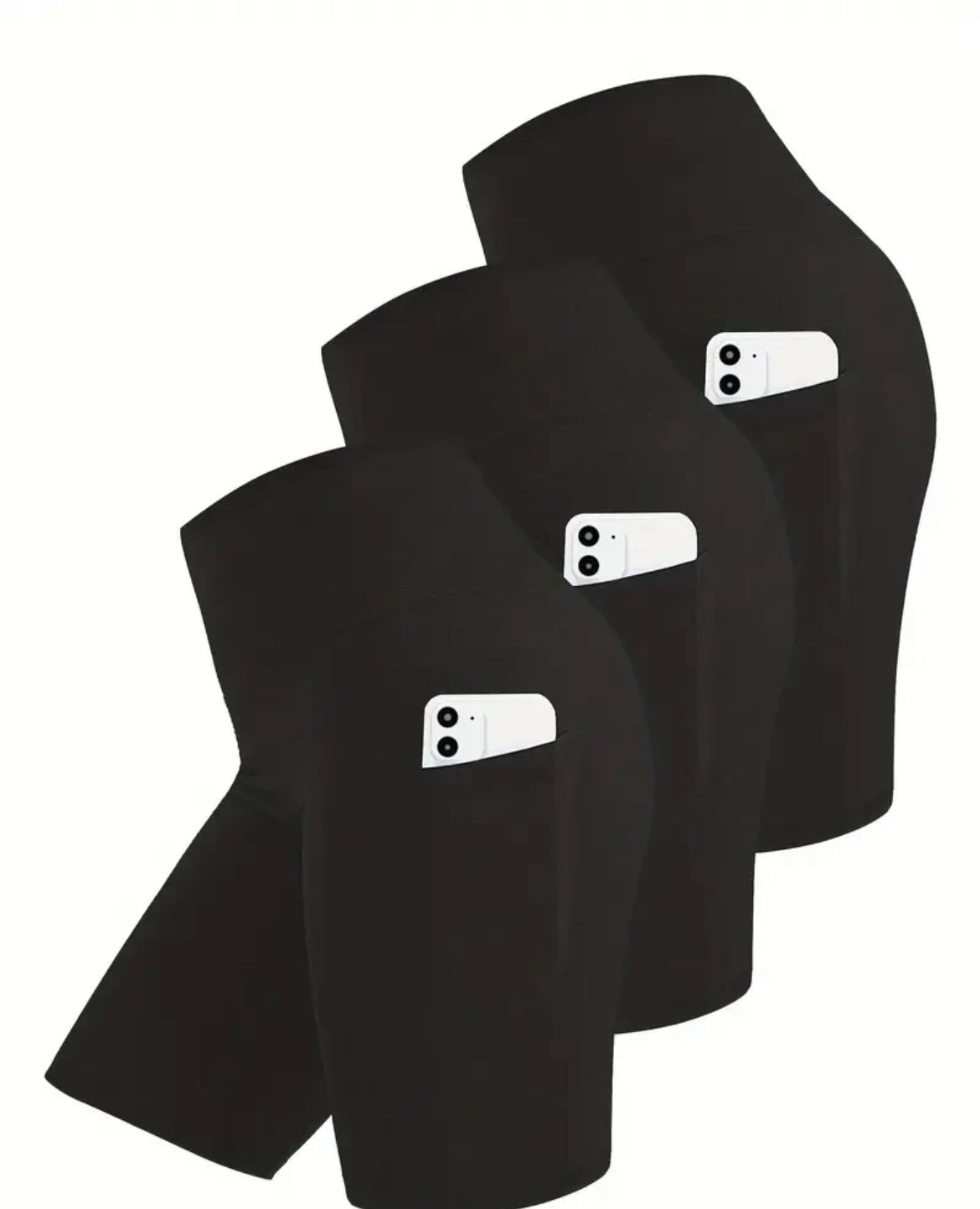 🖤 Short de Sport Femme – Taille Haute & Poches Latérales - LOT DE 3 SHORTS (PRÉCOMMANDE)