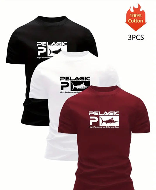 ⚓ Lot de 3 T-shirts PELAGIC – 100 % Coton 🌊