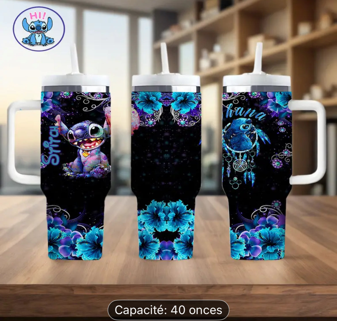 🌺 Gourde Stitch – 40 oz (1,18 L) – Édition Limitée