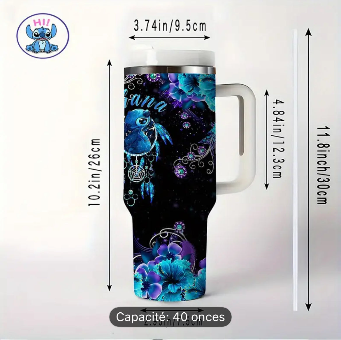 🌺 Gourde Stitch – 40 oz (1,18 L) – Édition Limitée