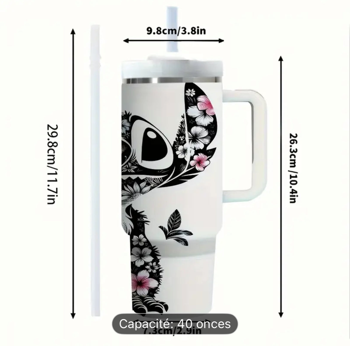 🌺 Gourde Stitch – 40 oz (1,18 L) – Édition Limitée