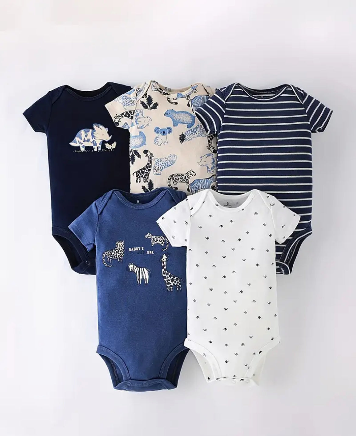 Lot de 5 Body Bébé garçon – Coton Doux & Confort Naturel (PRÉCOMMANDE)