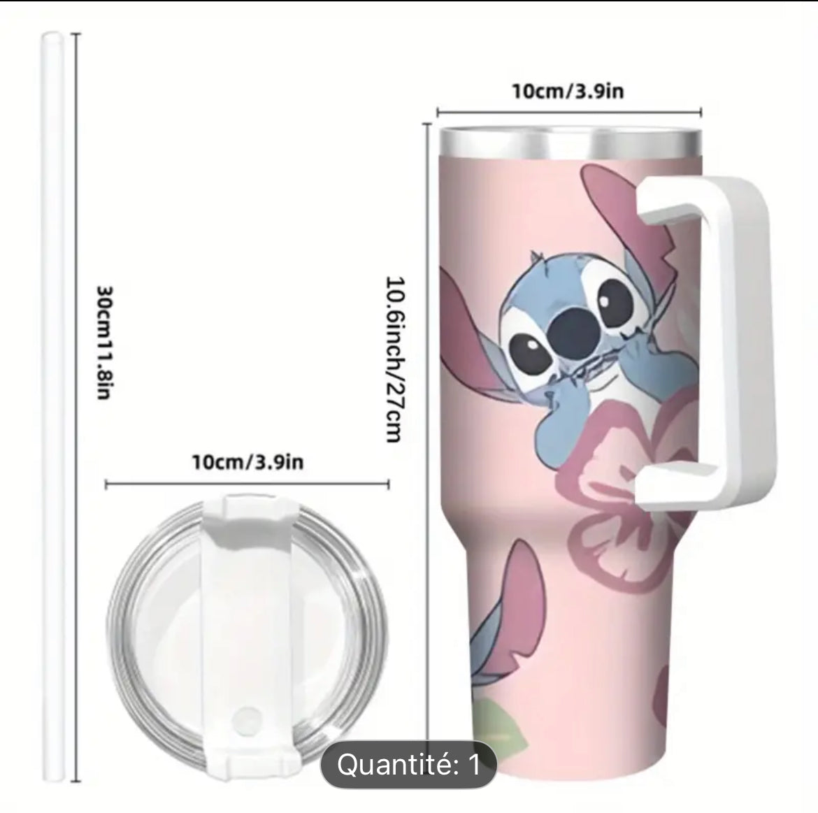 🌺 Gourde Stitch – 40 oz (1,18 L) – Édition Limitée