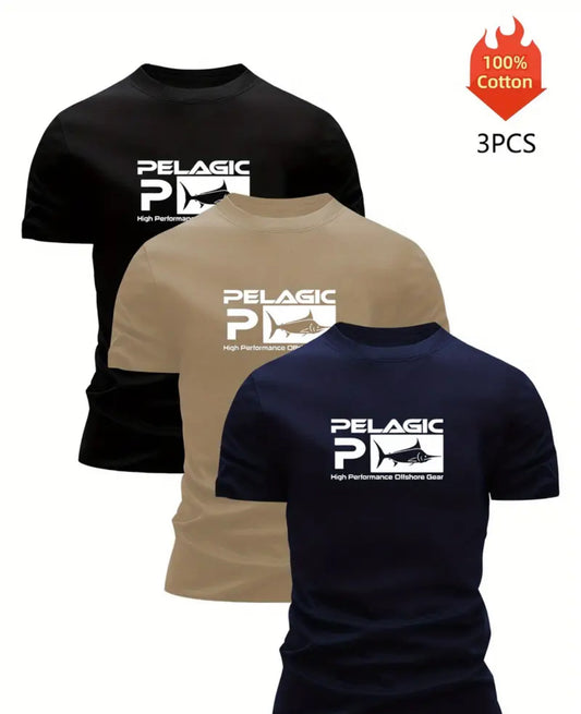 ⚓ Lot de 3 T-shirts PELAGIC – 100 % Coton 🌊