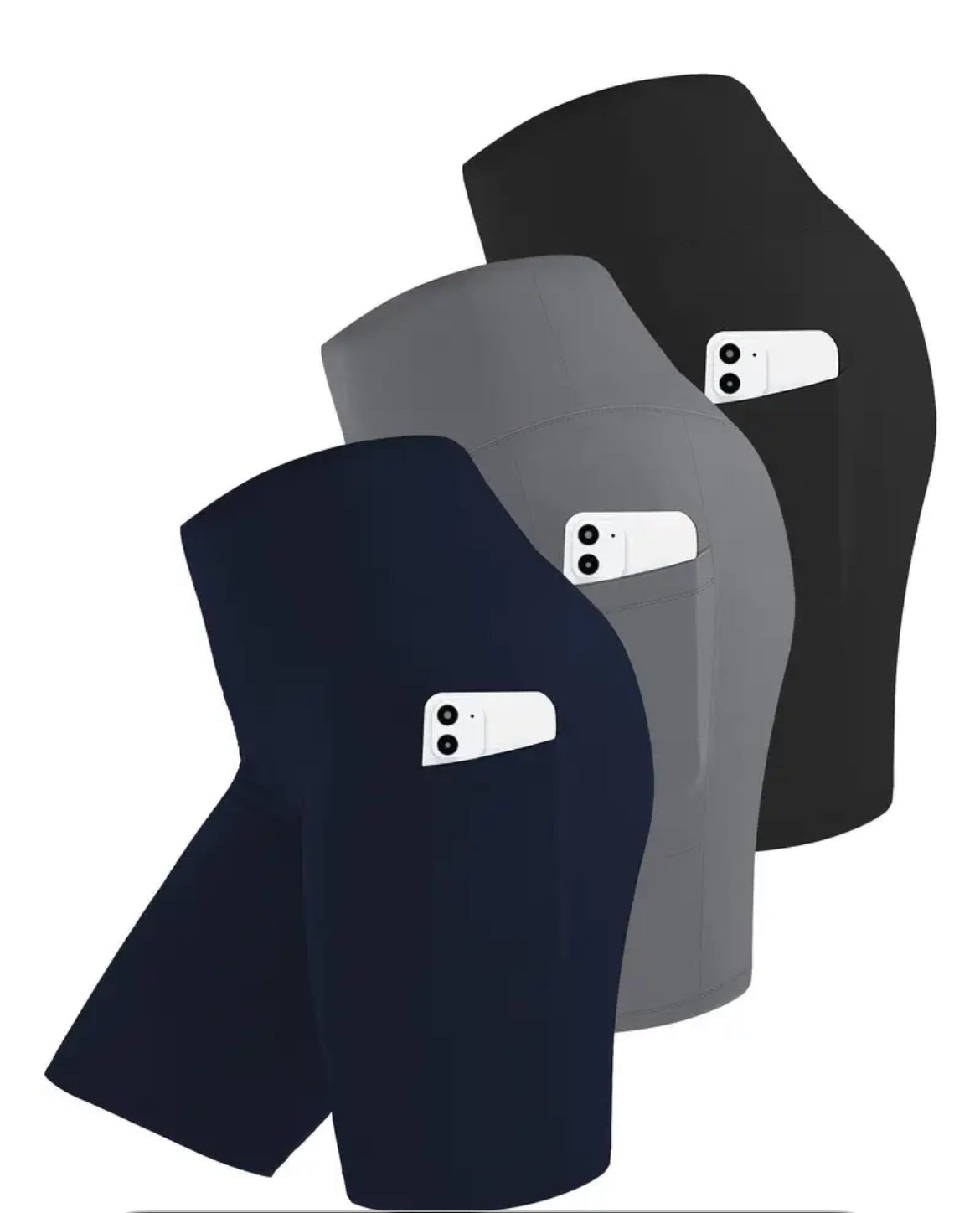🖤 Short de Sport Femme – Taille Haute & Poches Latérales - LOT DE 3 SHORTS (PRÉCOMMANDE)